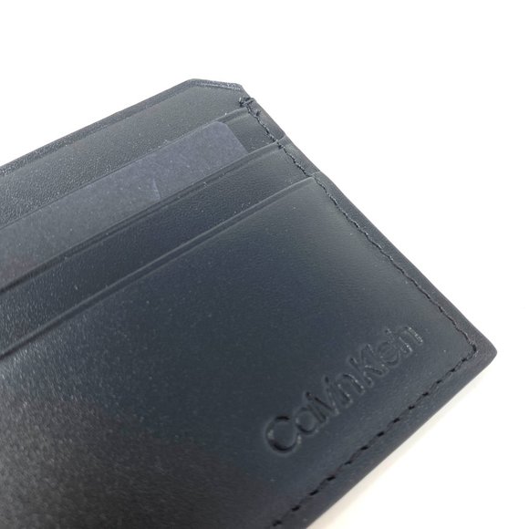 😳SALE😳 Calvin Klein Box Men’s Cardcase Smooth Calf Leather Black 4720 0008 010 - Picture 6 of 7